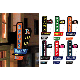 Micro Str - Animated Multi-Graphic Vertical Neon Sign Kit w/6