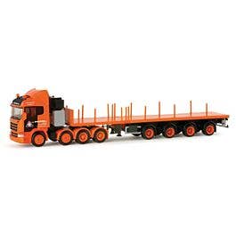 Miniature Herpa 1:87 Scania R Avec Remorque Ballast 4 Essieux - Van Grinsven, Neuf
