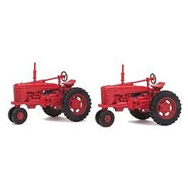 Walthers Farm Tractor 2-Pack Assembled Red 949-4160