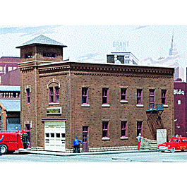 N Scale Buildings Buy Walthers 4022 Two-bay Fire Station Kit HO