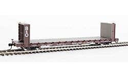60' Pullman-Standard Bulkhead Flatcar (48' IL) - Ready to Run -- Trailer-Train with B&O Bulkheads #92232