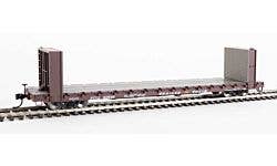 60' Pullman-Standard Bulkhead Flatcar (48' IL) - Ready to Run -- Trailer-Train #90595 (brown)