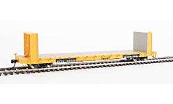 60' Pullman-Standard Bulkhead Flatcar (48' IL) - Ready to Run -- Trailer-Train #92328 (yellow)