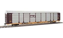 89' Thrall Bi-Level Auto Carrier - Ready To Run -- Conrail Rack, TTGX Flatcar #158397 (Boxcar Red, silver; yellow Flat)