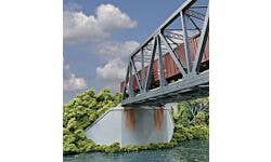 Double-Track Railroad Bridge Concrete Abutment pkg(2) -- Kit - 11-1/4 x 3-1/4 x 5-1/4" 28.6 x 8.3 x 13.3cm