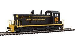 EMD SW7 - Standard DC -- Detroit & Toledo Shore Line #116 (black, yellow, red)