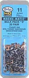 #11 Bulk Pack No.5(R) Knuckle Couplers -- No Draft Gear Boxes - 20 Pairs