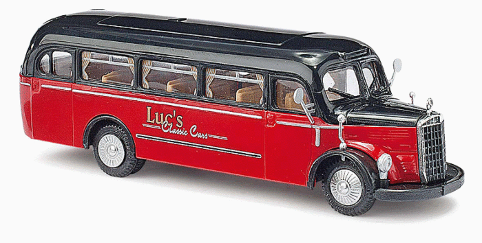 Busch - 1949 Mercedes-Benz O-3500 Bus - Assembled - Luc's (red