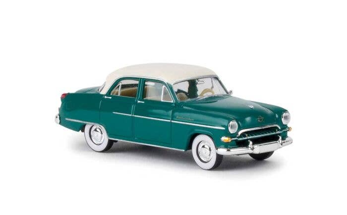 Brekina - 1954 Opel Kapitan Sedan - Assembled - Opal Green, White