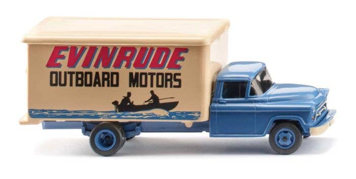 Wiking - 1955-1956 Chevrolet Box Truck - Assembled - Evinrude (blue ...