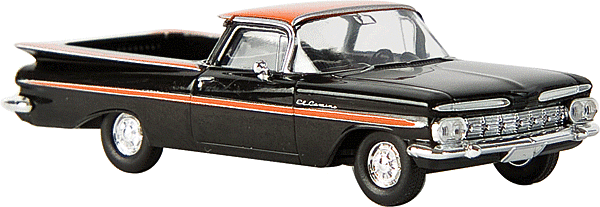 Brekina - 1959 Chevrolet El Camino - Assembled - Black, Orange