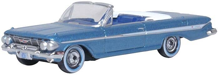 Oxford - 1961 Chevy Impala - Assembled - Jewel Blue, White - 553-87CI61006