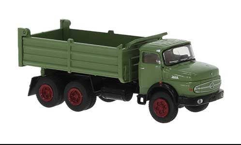CAMION MB LAK 2624 A BENNE BASCULANTE VERT CHASSI NOIR 1970