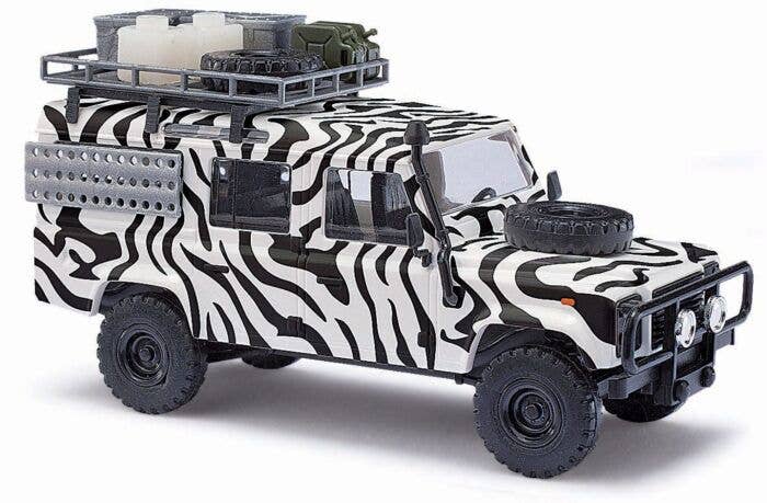 ミニカー BRITAINS 9594 SAFARI LAND ROVER ZEBRA Busch - 1983 Land Rover Defender SUV - Assembled - Safari (Zebra