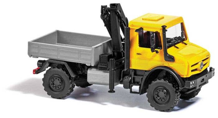 Busch - 2014 Mercedes-Benz Unimog U 5023 Low-Side Truck with Crane