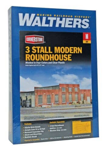 Walthers - 3-Stall Modern Roundhouse - Kit - 10-13/16 x 3-15/16