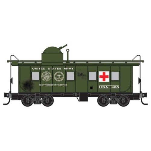 MicroTrain 36' RivetedSteel Cupola Caboose Ready to Run US Army