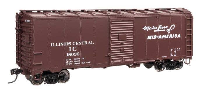 40' AAR Modified 1937 Boxcar - Ready to Run -- Illinois Central #18036