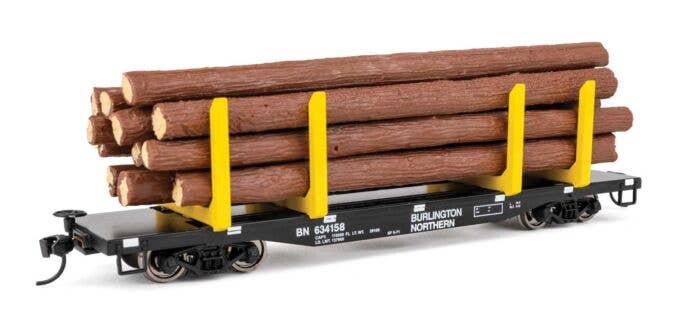 Walthers - 45' Logging Flatcar - Ready to Run - Burlington