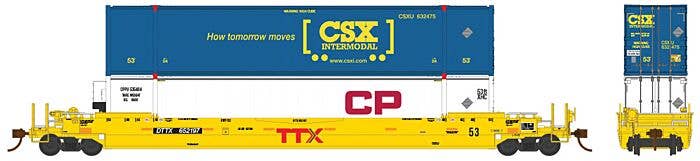 Rapido - 53' Husky-Stack Well Car w/2 53' Containers - Ready to Run ...