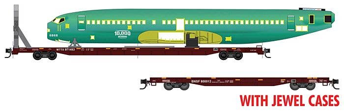 MicroTrain - 89' & 60' Flatcar w/Boeing Fuselage Load - Ready to