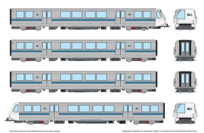 Rapido - BART Legacy A-B-B-A Train-Only Set - Standard DC - Bay