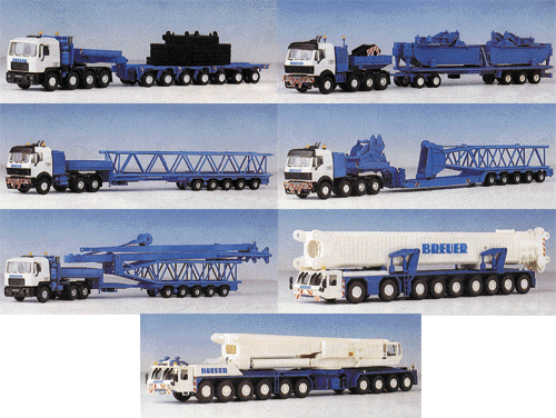 その他 kibri 11104 Gittermastkran Transport Kibri - Crane and Transport Set - Includes 7 Tractors and Trailers