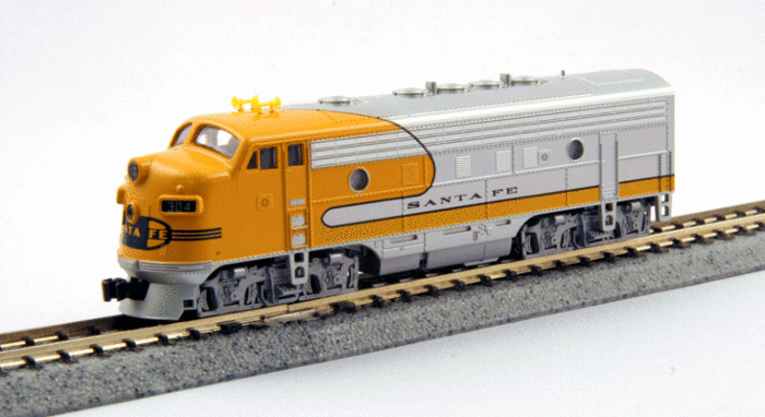 KATO EMD F7A・F7B N Scale Kato 176-2127 F7A ATSF Santa Fe Blue Bonnet #332