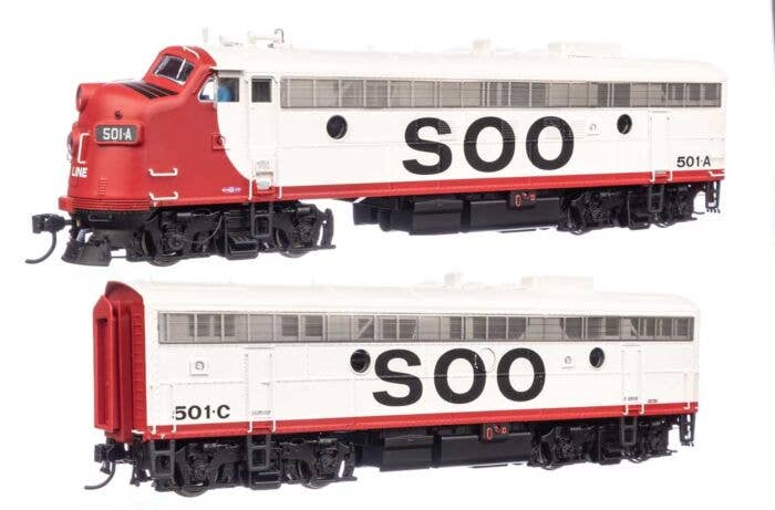 Walthers - EMD FP7 & F7B Standard DC - Soo Line #501A & 501C (white, red,  black) - 920-49554