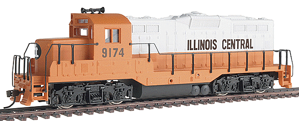 Walthers EMD GP9M Standard DC Illinois Central #9174 (orange