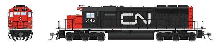 EMD SD40 Low Nose - Sound and DCC - Paragon4(TM) -- Canadian National #5145 (black, red, white, Large Noodle Logo)