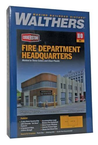 Walthers - Fire Department Headquarters - Kit - 9-1/8 x 11-13/16 x