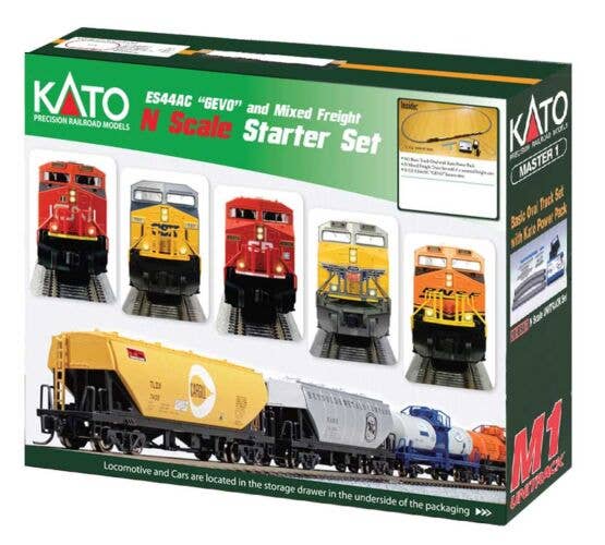 Kato - GE ES44AC GEVO Mixed Freight Starter Set - Canadian