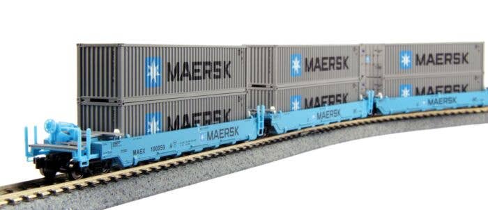 Kato - Gunderson Maxi-I 5-Unit Double-Stack Well Car w/10 40
