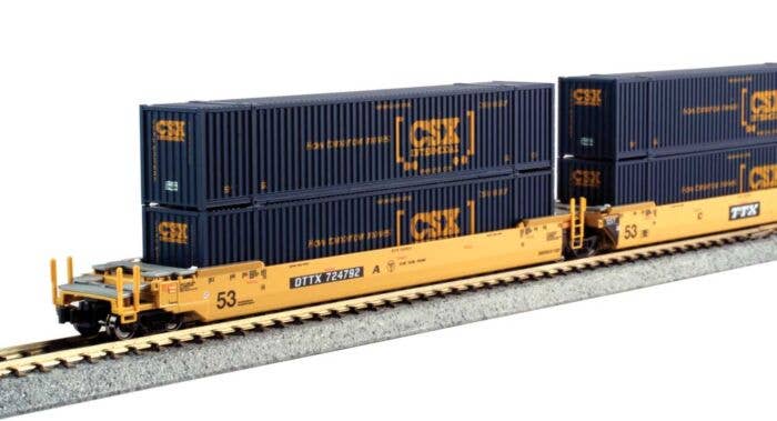 Kato - Gunderson MAXI-IV 3-Unit Well Car with 6 53