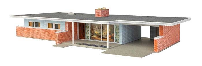 Walthers - Mid-Century Modern Home - Kit - 9-7/16 x 5-5/32 x 1-15