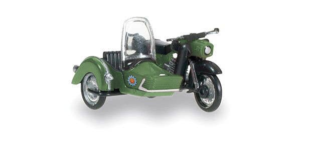 Herpa MZ 250 Motorcycle w/Side Car Assembled East German