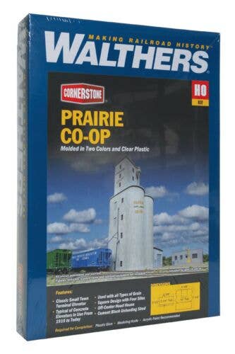 Walthers - Prairie Co-Op Elevator - Kit - 5-1/8 x 7-1/4 x 12