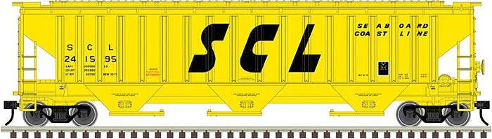 Atlas O - Pullman-Standard PS-4750 Covered Hopper - 2-Rail - Ready to Run - Trainman(R) - Seaboard Coast Line (yellow, Billboard Stylized SCL Lettering) - 151-2001679