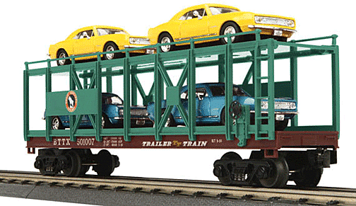 MTH - RailKing(R) Auto Rack w/4 1967 Chevrolet Camaros - Ready to Run ...