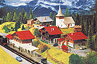 Kibri - Village Kit w/Station - Includes #7001, 7004, 7040, 7042