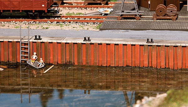 Faller - Wharf Wall - Kit - 20-1/2 x 5/8 x 1-5/8 52 x 1.6 x