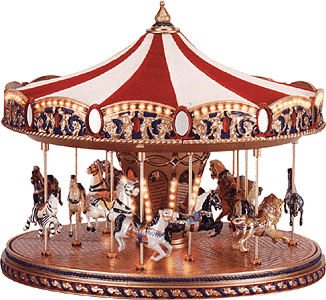 Mr Xmas - World's Fair Animated Music Box w/AC Adaptor - Carousel