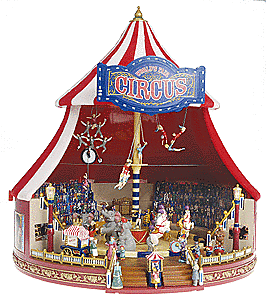 Mr Xmas - World's Fair Big Top Music Box - w/Animated Acrobats
