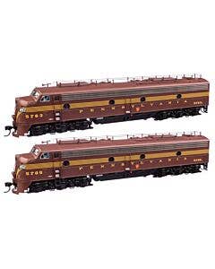 EMD E8 A-A with LokSound 5 Sound & DCC -- Pennsylvania Railroad #5705A, 5763A (Class EP-22; Tuscan, Five-Stripe)