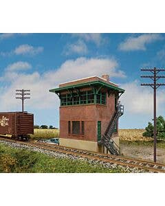 Pennsylvania Railroad Brick Interlocking Tower w/Flat Roof -- Kit - 5-1/4 x 3-1/8 x 5-5/8"  13.3 x 7.9 x 14.2cm