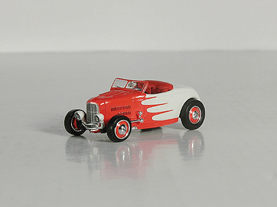 Ricko - 1932 Ford Hot Rod Roadster - White with Red Flame Design