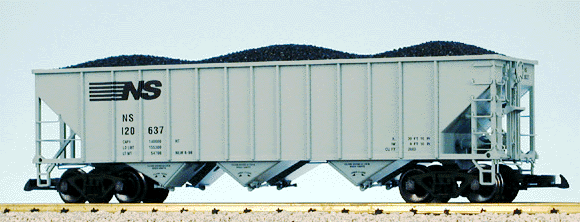N Scale Coal Load For CON-COR 4-Bay 75-Ton Hopper Cars - Painted, Ready-to-Use (Hay Brothers)