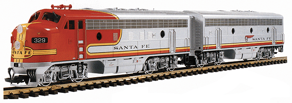 LGB - EMD F7A - Santa Fe #329 (Warbonnet, silver, red, yellow