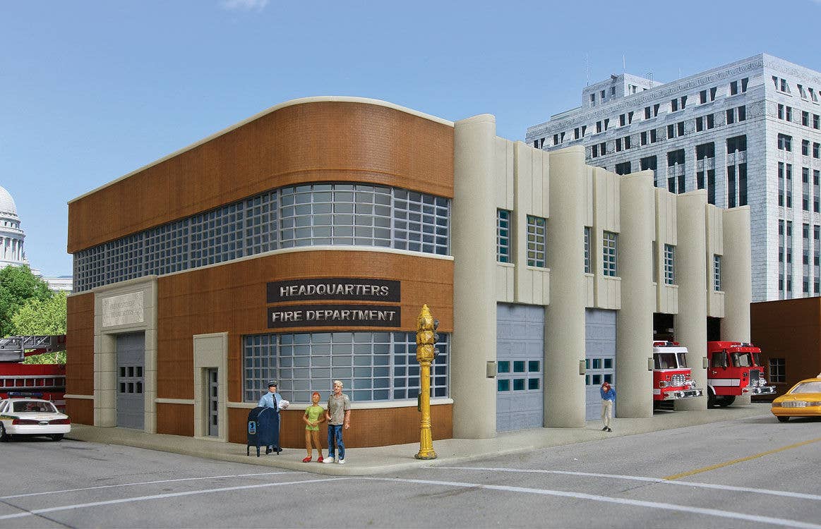 Walthers - Fire Department Headquarters - Kit - 9-1/8 x 11-13/16 x